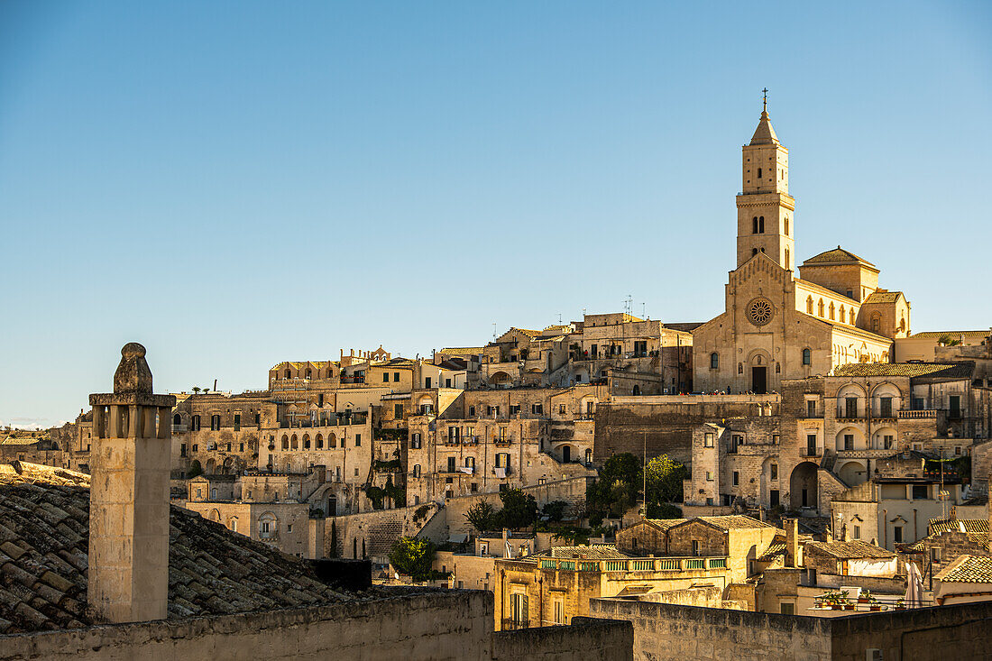 Matera Cathedral in the Sassi di Matera, the historic center of Matera, Basilicata, Italy.