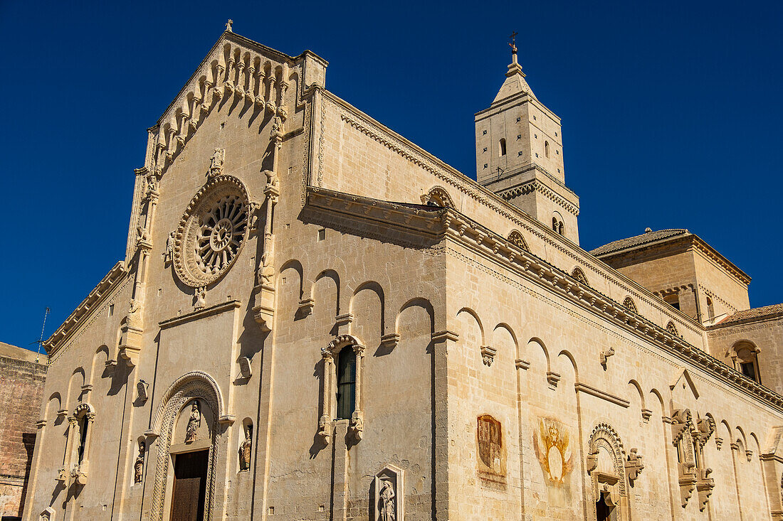 Matera Cathedral in the Sassi di Matera, the historic center of Matera, Basilicata, Italy.