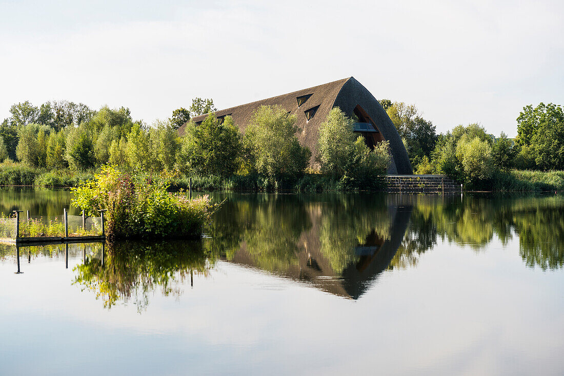  picturesque lake, Biodiversum Camille Gira, Center d&#39;accueil Haff Réimech, near Schengen, Moselle, Luxembourg, Luxembourg 