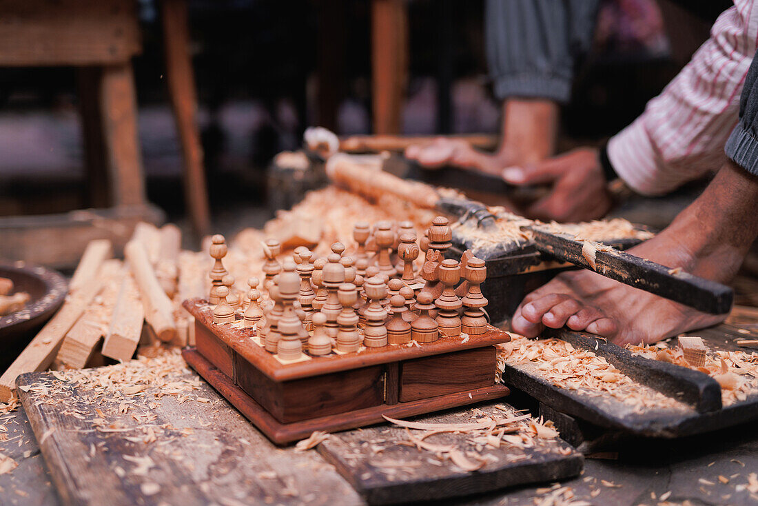  Goods and shopping in the old historic Medina of Marrakech. 