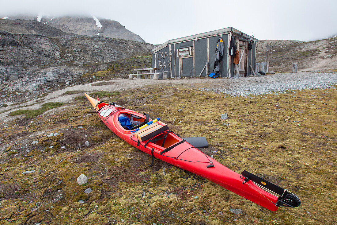 Trapperhütte Texas Bar, Liefdefjord, Spitzbergen, Norwegen