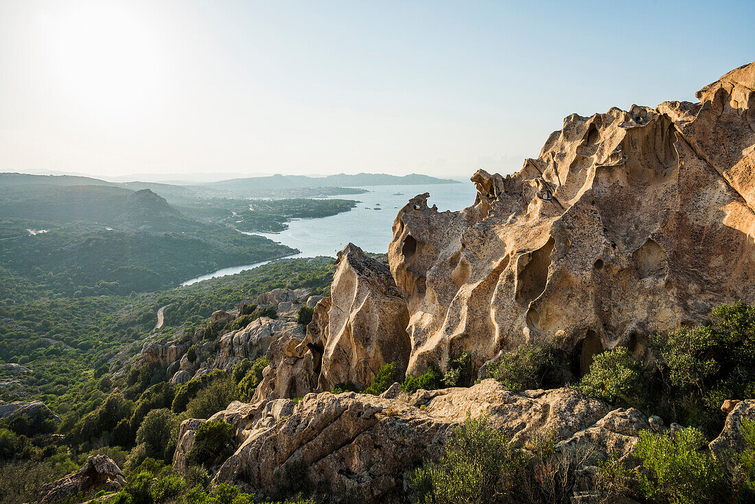  Bizarre granite rocks, Roccia dell Orso, sunset, Capo d&#39;Orso, Palau, Costa Smeralda, Sardinia, Italy 