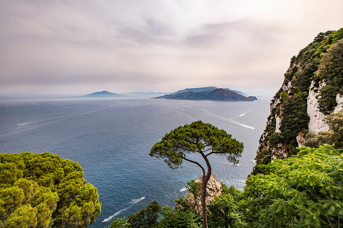  View from Villa Lysis to Marina Grande Capri, Gulf of Naples, Italy 