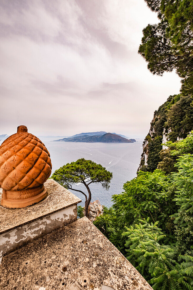  View from Villa Lysis to Marina Grande Capri, Gulf of Naples, Italy 