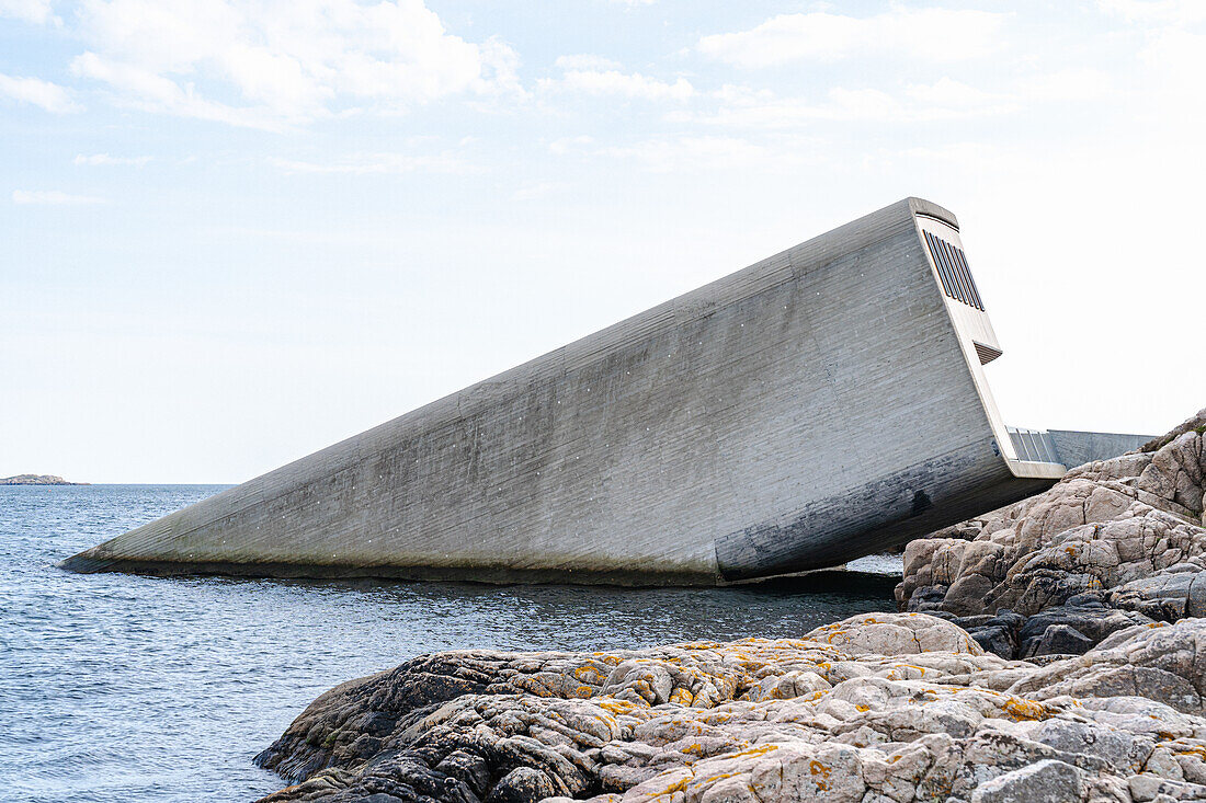  Norway, Lindesnes, underwater restaurant Under, exterior view 