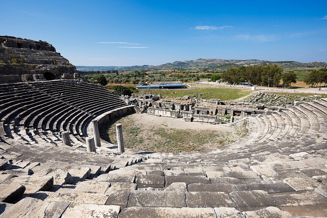 The Theatre in Miletus, an ancient Greek then Roman city of western Anatolia. Aydin Province, Turkey.