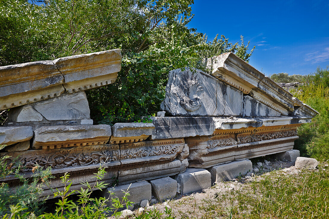 Ruins of the Temple of Serapis in Miletus, an ancient Greek then Roman city of western Anatolia. Aydin Province, Turkey.