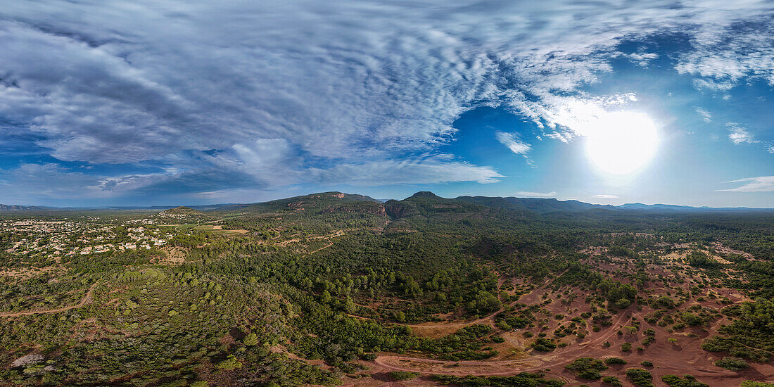  Aerial photographs landscape hiking area Roquebrune sur Argens, 360° panorama, Provence-Alpes-Côte d&#39;Azur region\n 