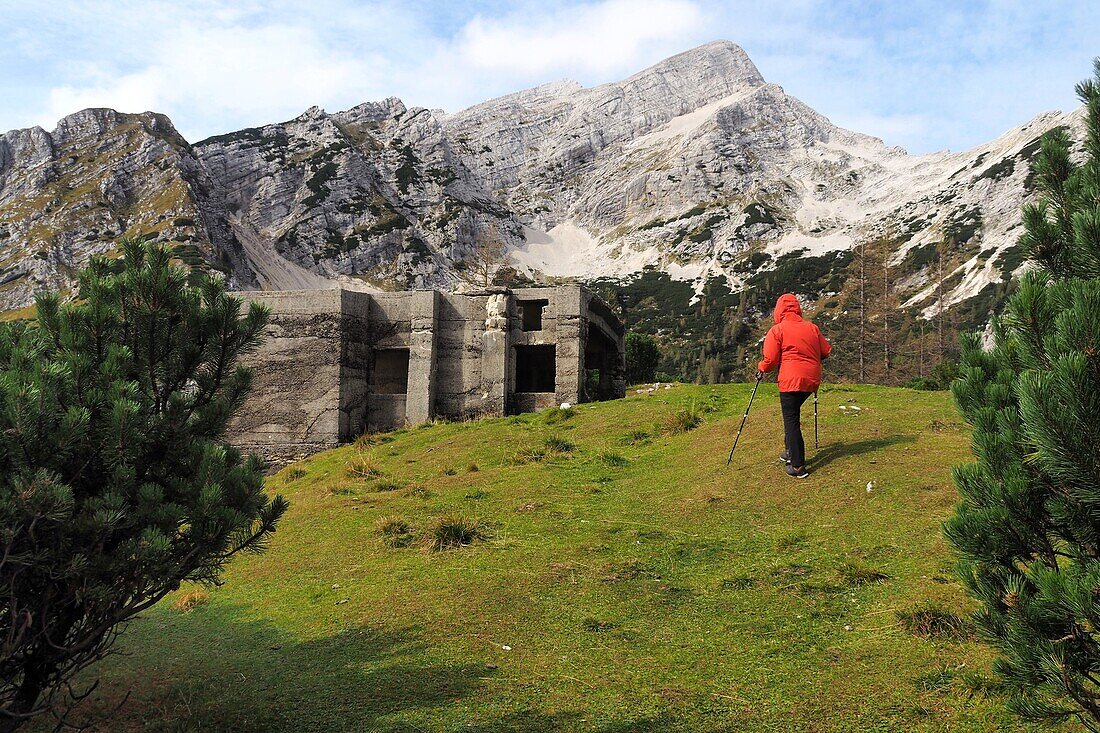  World War II bunker on the Vrisic Pass, Triglav National Park, Julian Alps, Slovenia 