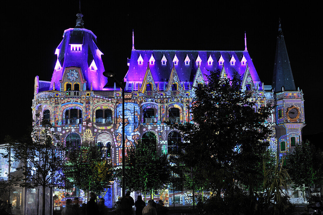 illuminations of the media library of Chartres,Eure-et-Loir department,Centre region,France,Europe