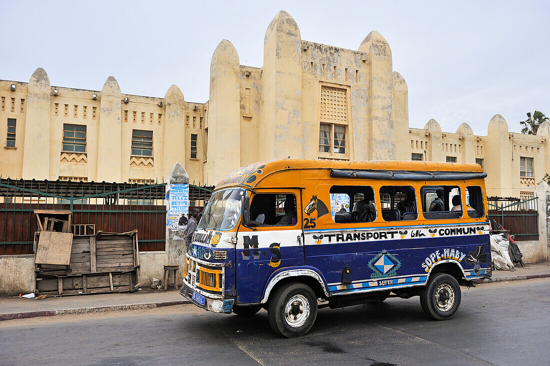 colourful bus in a street of Dakar,Senegal, West Africa