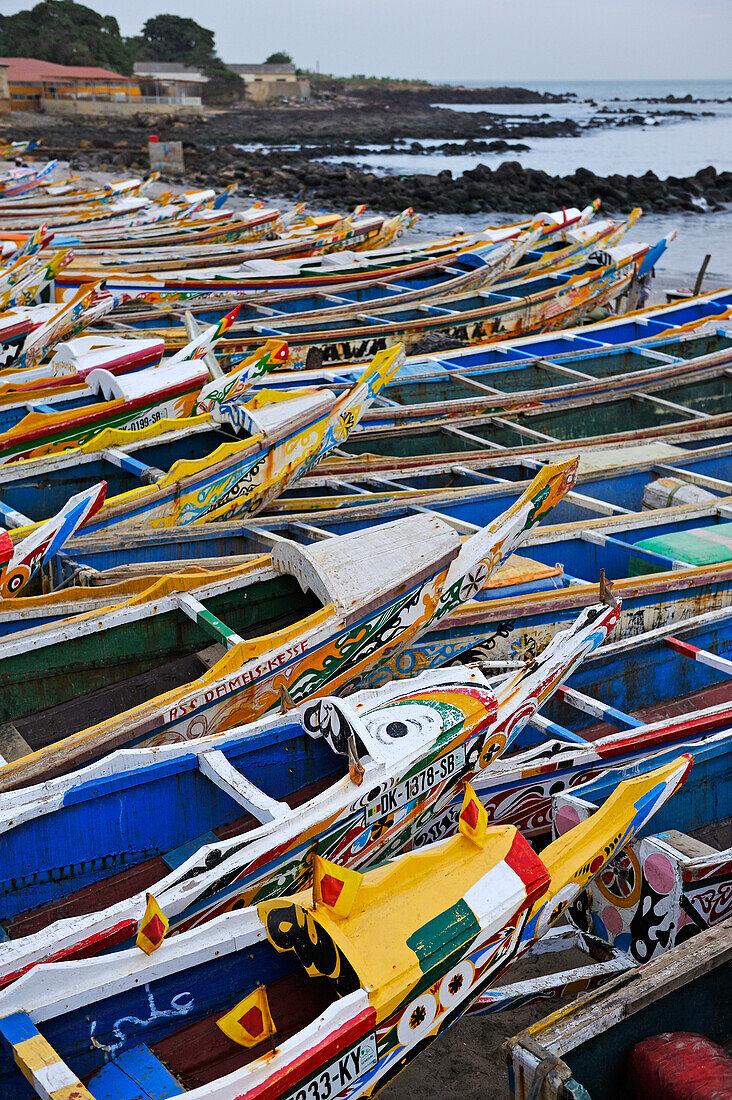 fishing dugout boats at Soumbedioun, Dakar,Senegal, West Africa