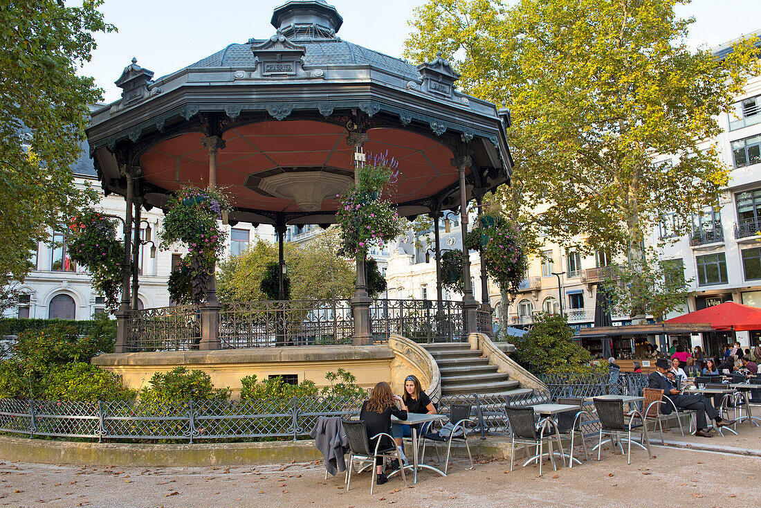 Bandstand on Place Jean Jaures, Saint-Etienne,  Loire department, Auvergne-Rhone-Alpes region, France, Europe