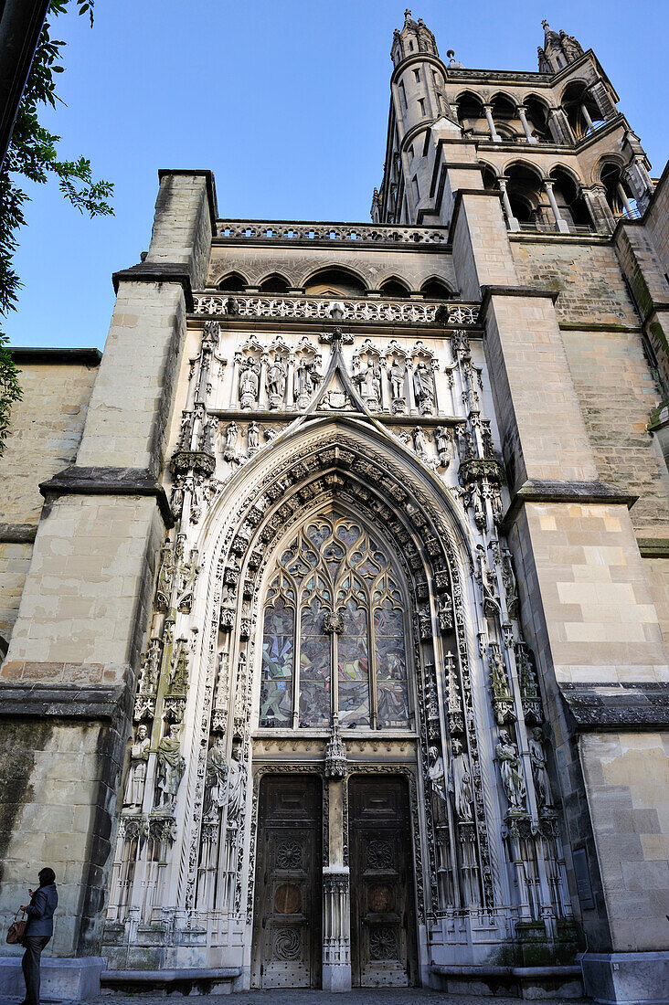 Montfaucon Portal from 1517 and rebuilt in early 20th century, Cathedral of Notre Dame,Lausanne,Canton of Vaud,Switzerland,Europe