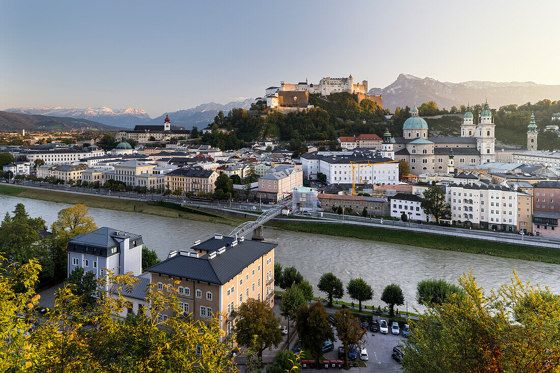  View from Kapuzinerberg, Hohensalzburg Fortress, Salzach, Salzburg, Austria 