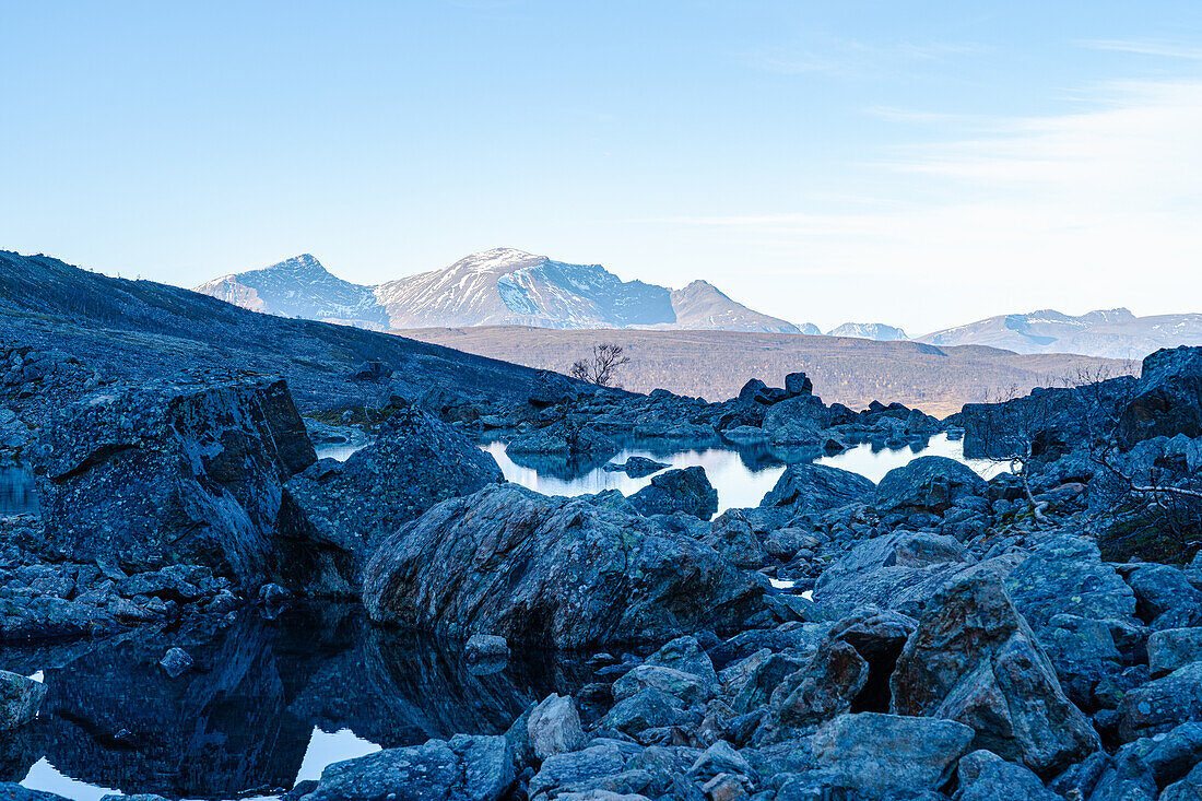 Norwegen, Lyngenalpen, Blåvatnet-See