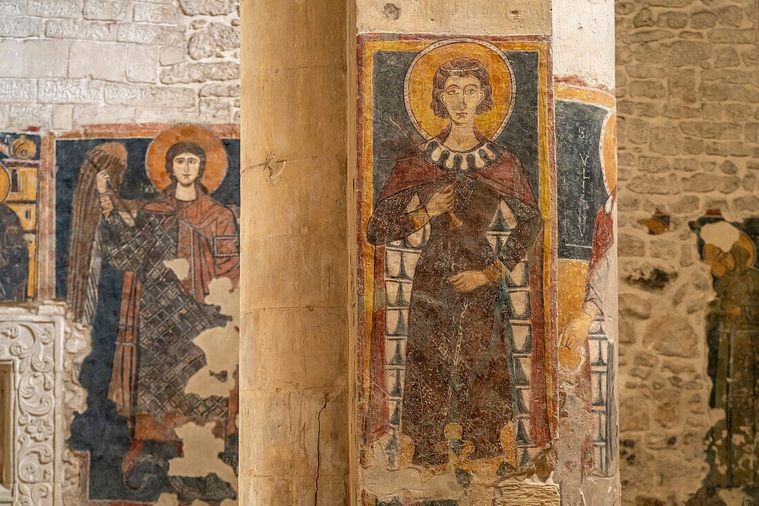  Frescoes of the church of Santa Maria Maggiore in Monte Sant&#39;Angelo, Gargano, Apulia, Italy, Europe 