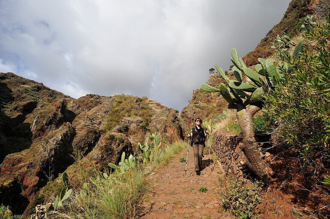 hiking trail from Prazeres to Paul do Mar,Madeira island,Atlantic Ocean,Portugal