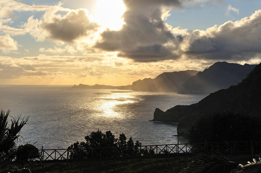 sunrise over the Sao Lourenco peninsula,Madeira island,Atlantic Ocean,Portugal