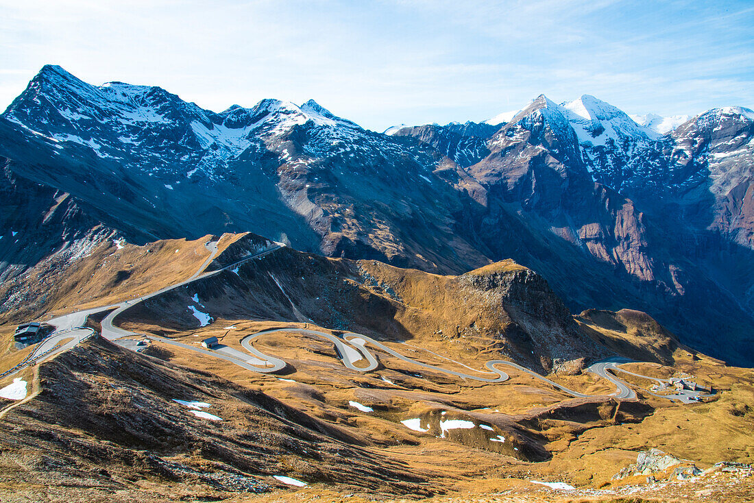  Großglocknerstraße below the Edelweißspitze, with Glockner view, Salzburg, Austria 