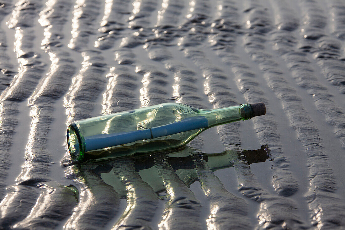  Message in a Bottle, Wadden Sea National Park, Schleswig-Holstein, Germany 