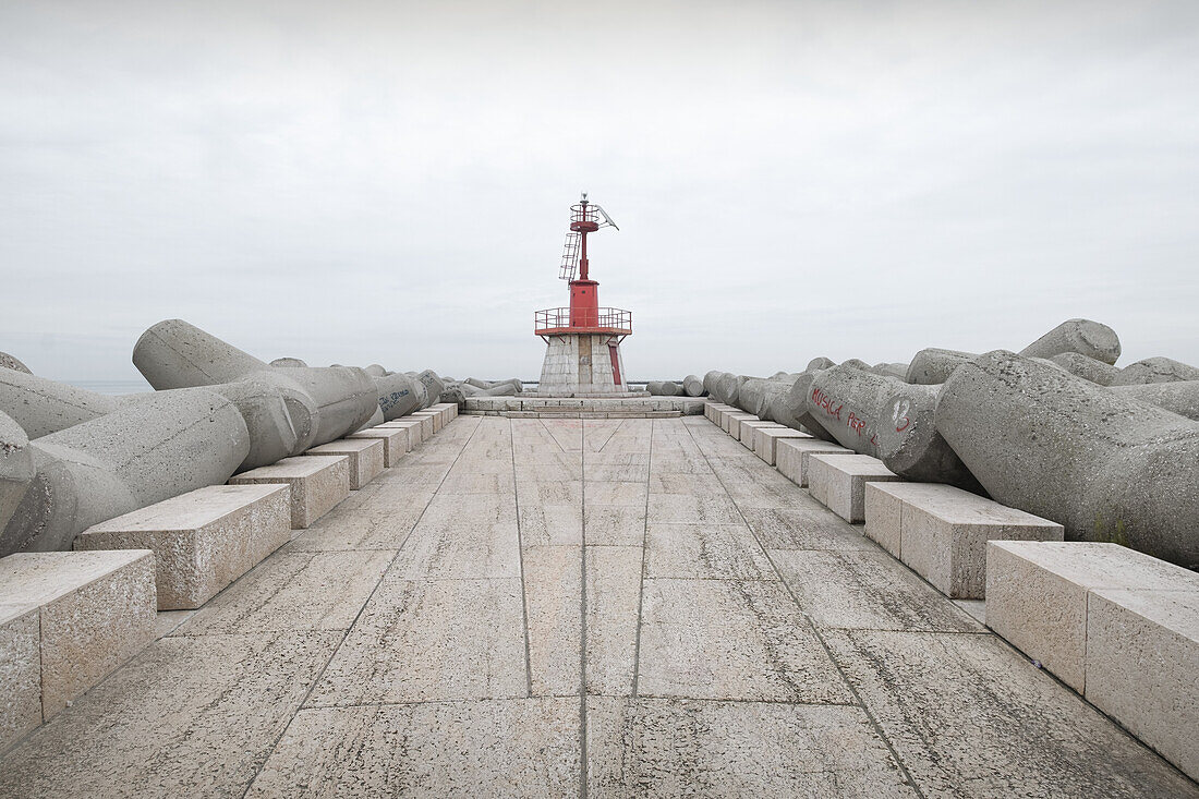  View of the lighthouse of Sottomarina, Chioggia, Veneto, Italy, Europe 