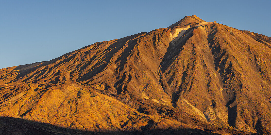 Aufstieg zum Alto de Guajara, über den Teide Nationalpark, Parque Nacional del Teide, zum Pico del Teide, bei Sonnenaufgang, Teneriffa, Kanarische Inseln, Spanien, Europa