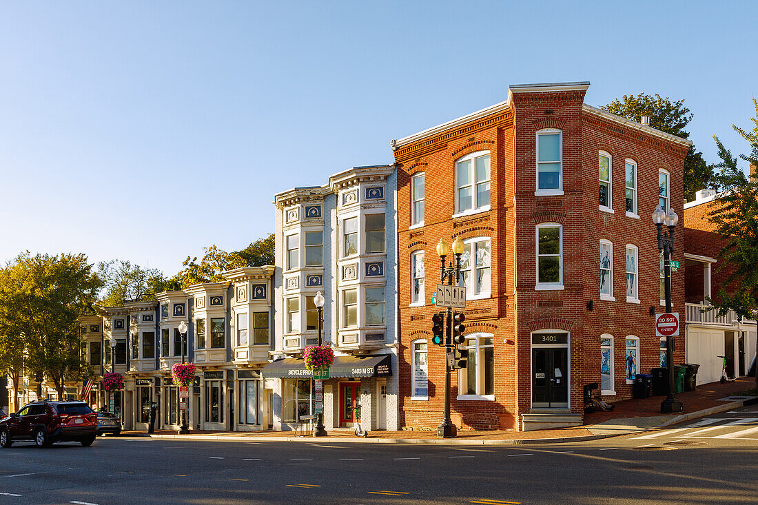 M Street NW im Stadtviertel Georgetown in Washington DC, District of Columbia, USA