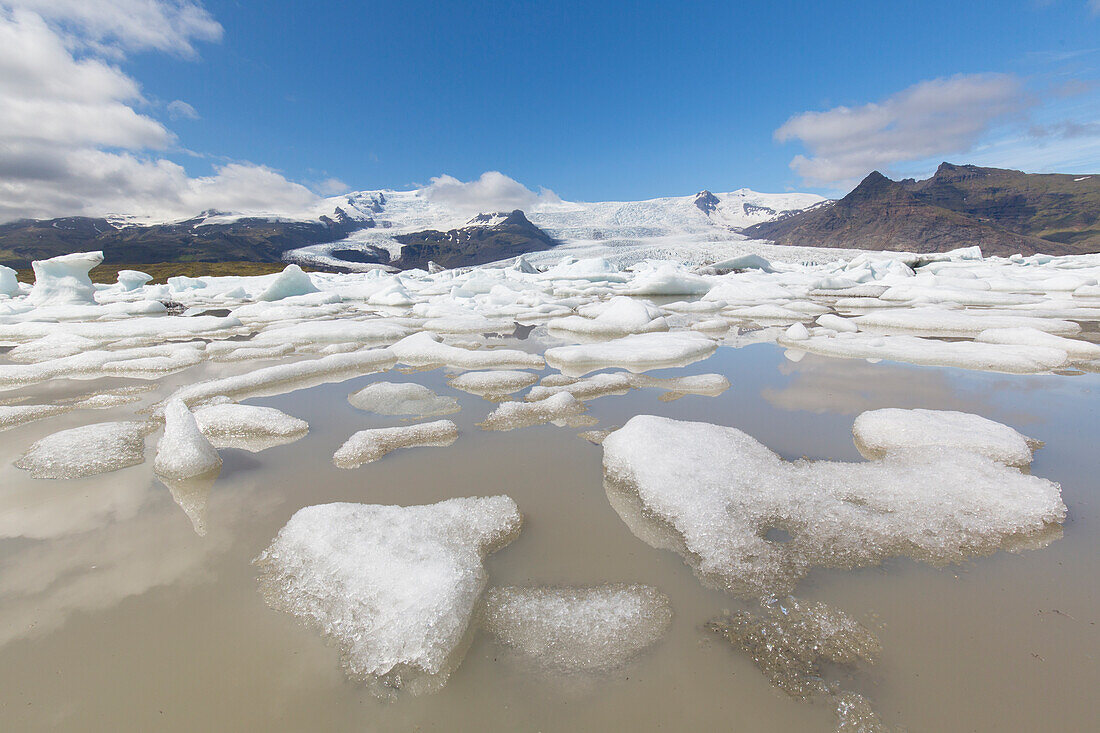  Ice in the Fjallsarlon glacier lagoon, summer, Iceland 