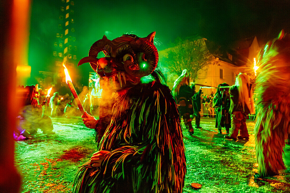  Kirchseeoner Perchten (Perschtenbund Soj Kirchseeon) at the Perchtenlauf 2025 in Kirchseeon in Upper Bavaria 