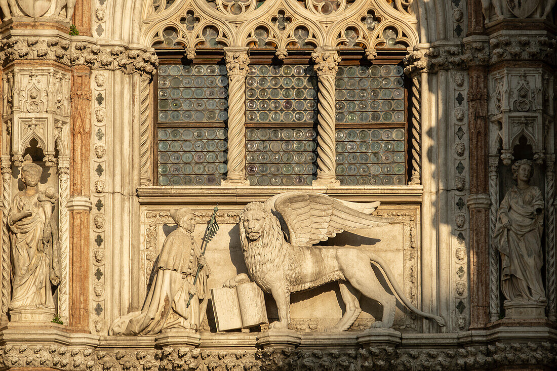 Architectural fragment of Palazzo Ducale (Doge's Palace) in Venice, Italy.