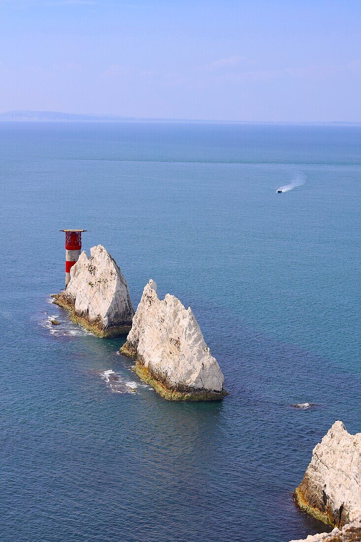 Felsengruppe 'The Needles', Kreidefelsen vor der Insel Isle of White, England, Großbritannien