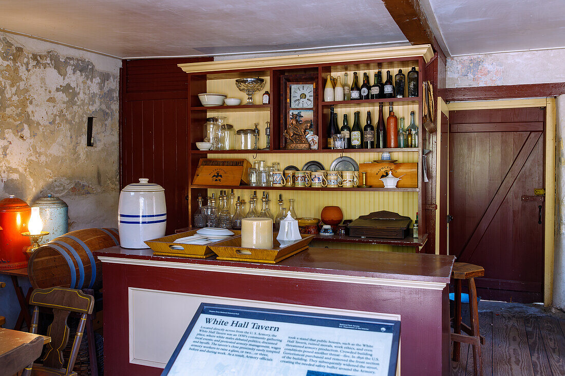  Interior of the White Hall Tavern at Harpers Ferry National Historical Park in Harpers Ferry, Jefferson County, West Virginia, USA 