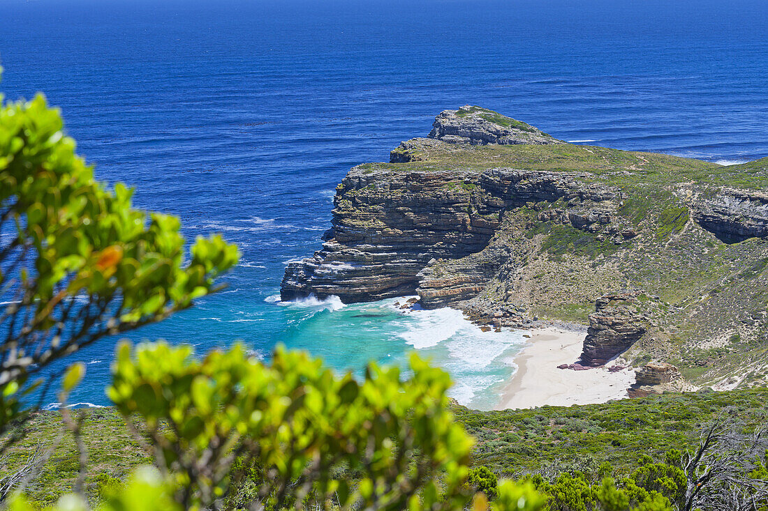 Blick auf den Diasstrand und den Südatlantik, Kap der Guten Hoffnung, Westkap, Südafrika, Afrika