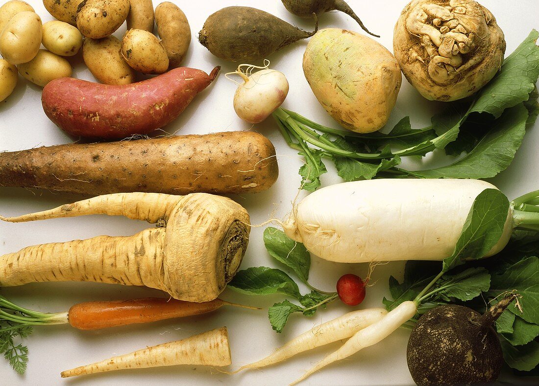 Fresh tubers and root vegetables