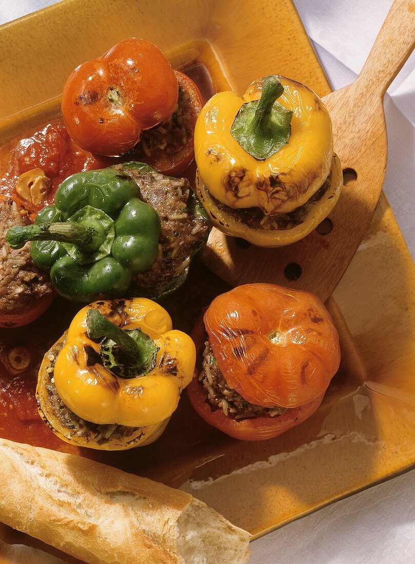 Stuffed Bell Pepper and Tomatoes