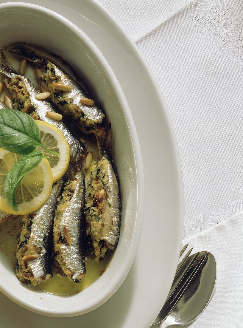 Sarde a beccafico (stuffed sardines), Sicily, Italy