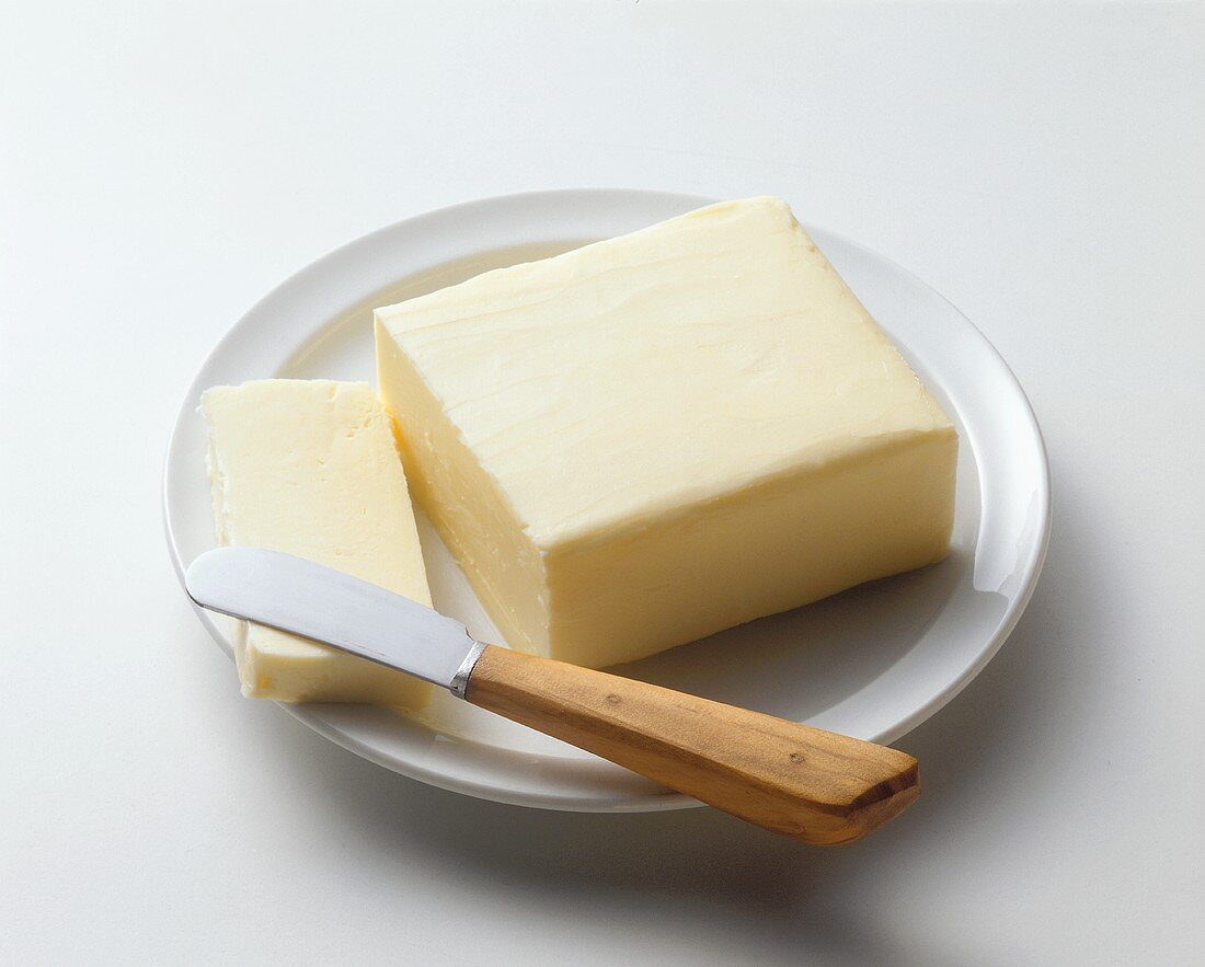 Butter on White Plate