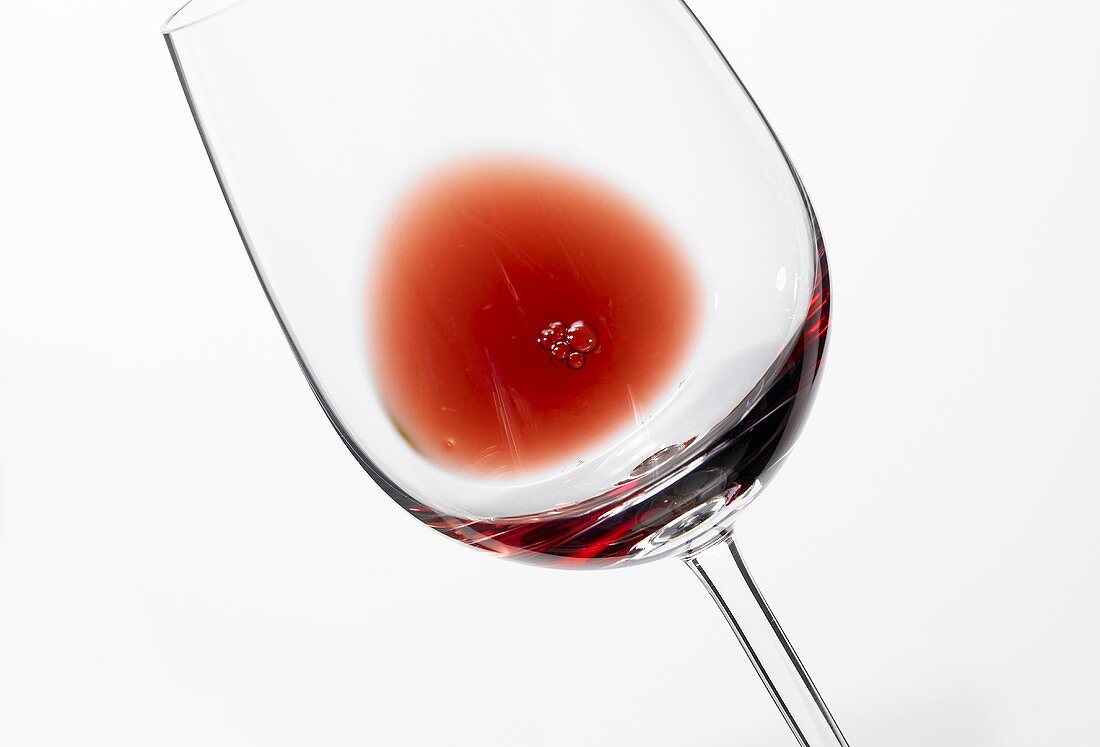 Dregs of red wine in a glass