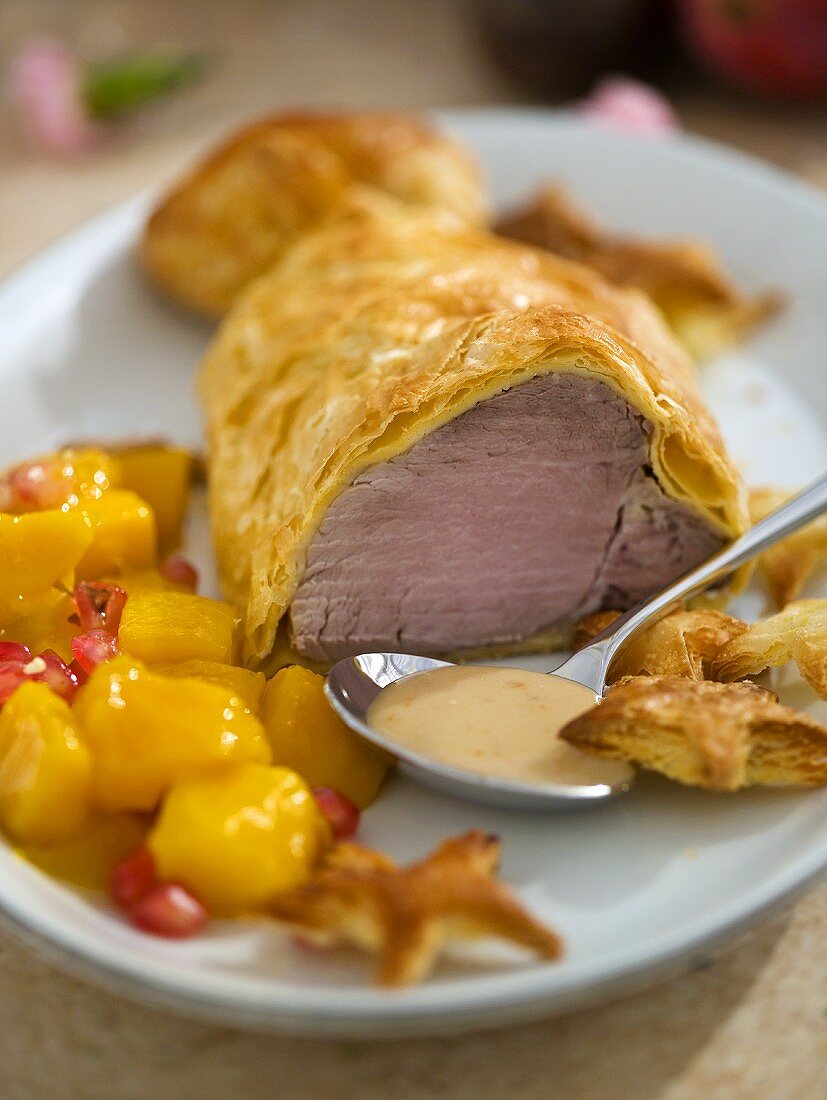 Filet Wellington mit Früchten