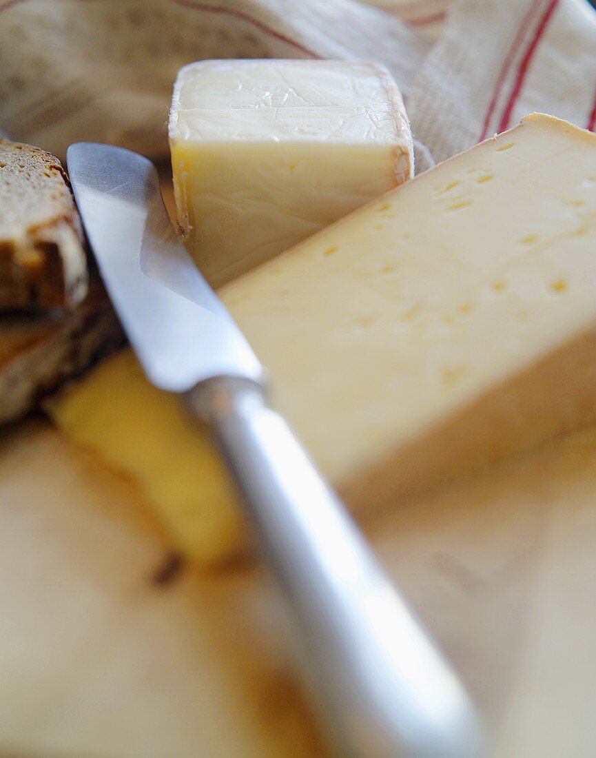 Vacherin Fribourgeois and Taleggio with cheese knife