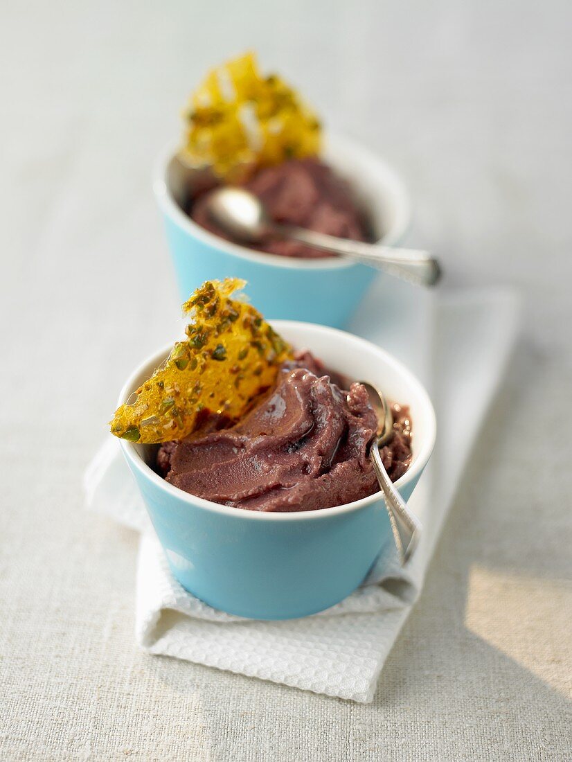 Acai yoghurt sorbet