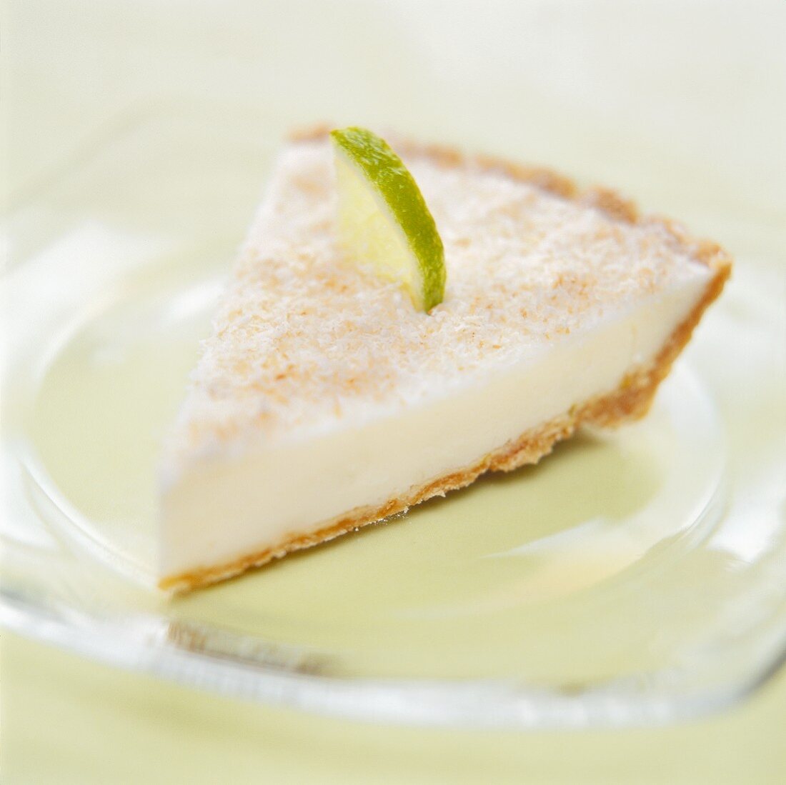 A piece of lime coconut tart