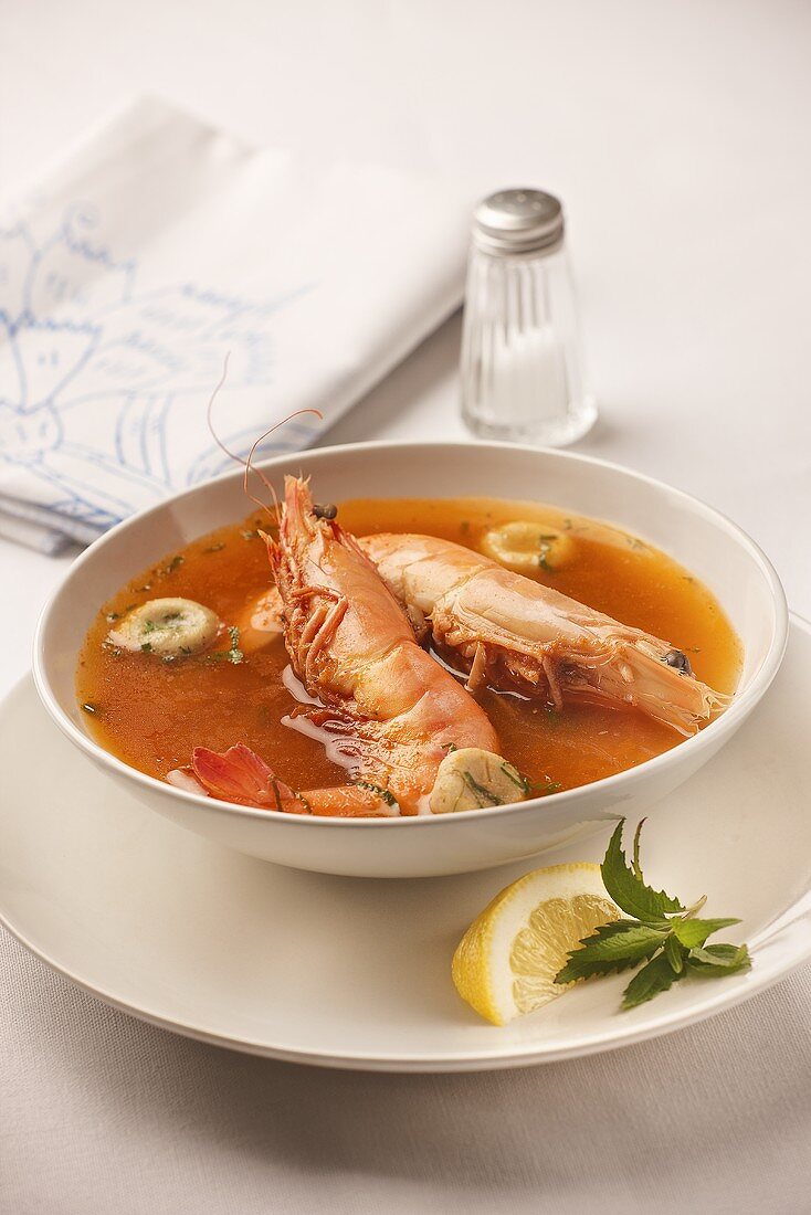 Shrimps-Suppe