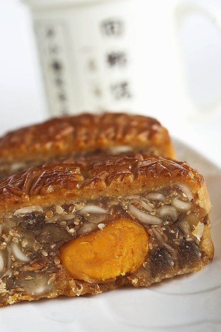 Halbierter Mooncake, China