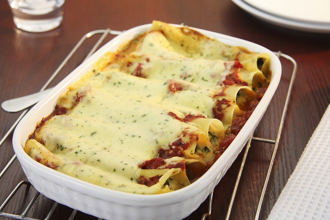 Cannelloni mit Spinat und Feta