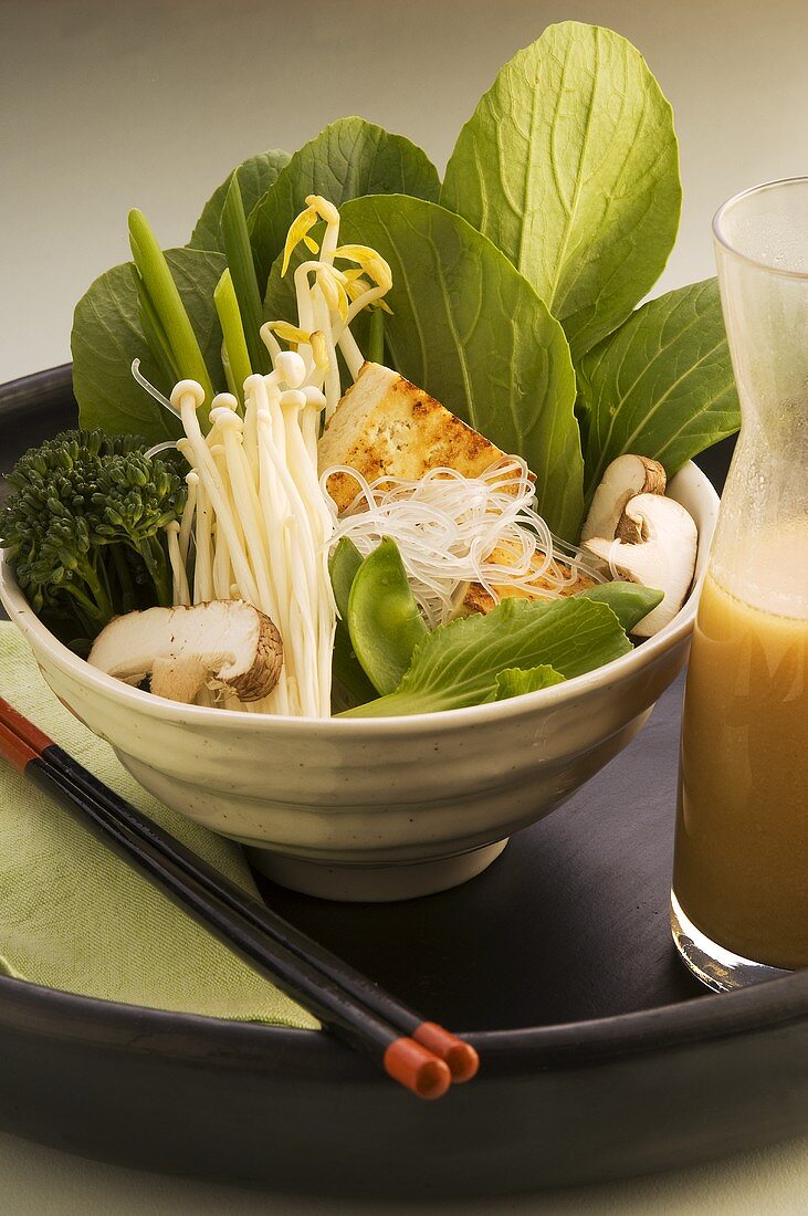 Zutaten für Nabemono (Eintopf, Japan)