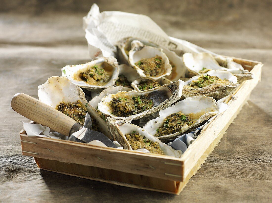 Oysters au gratin