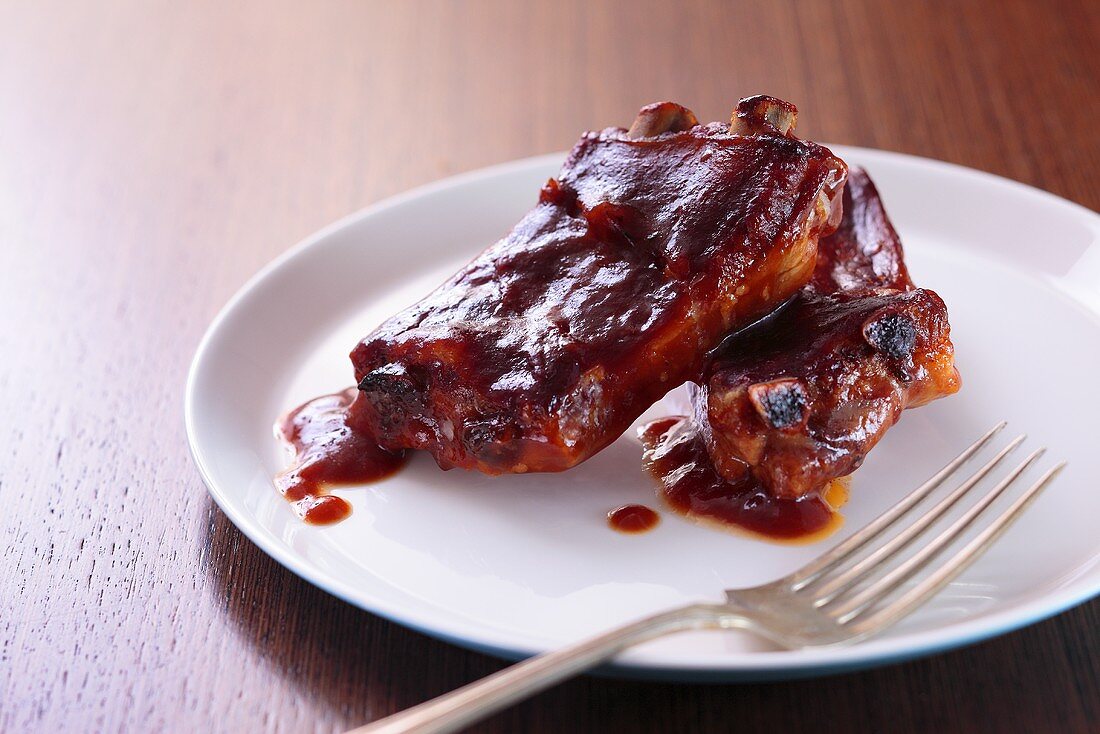 Ribs, Close Up, with Barbecue Sauce