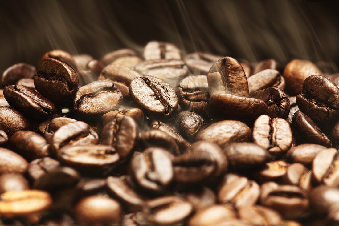 Aromatic coffee beans after roasting